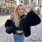 Cropped Faux Stylish Fur Coat