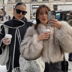 Cropped Faux Stylish Fur Coat