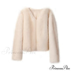 Cropped Faux Stylish Fur Coat