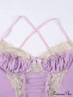 Sexy Elegant Lace Purple Cami Top