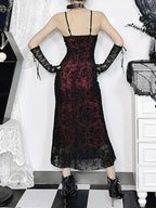 Cross Design Spaghetti Strap Full-Length Dress