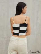 Cross Layer Crop Trendy Cami Sweater Vest