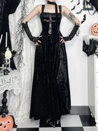 Cross Weave Patchwork Tall Waist Full Dress
