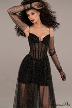 Crystal Embellished Stylish Corset Gown