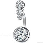 Crystal Heart Gothic Surgical Belly Ring