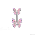 Crystal Heart Pink Gothic Belly Ring