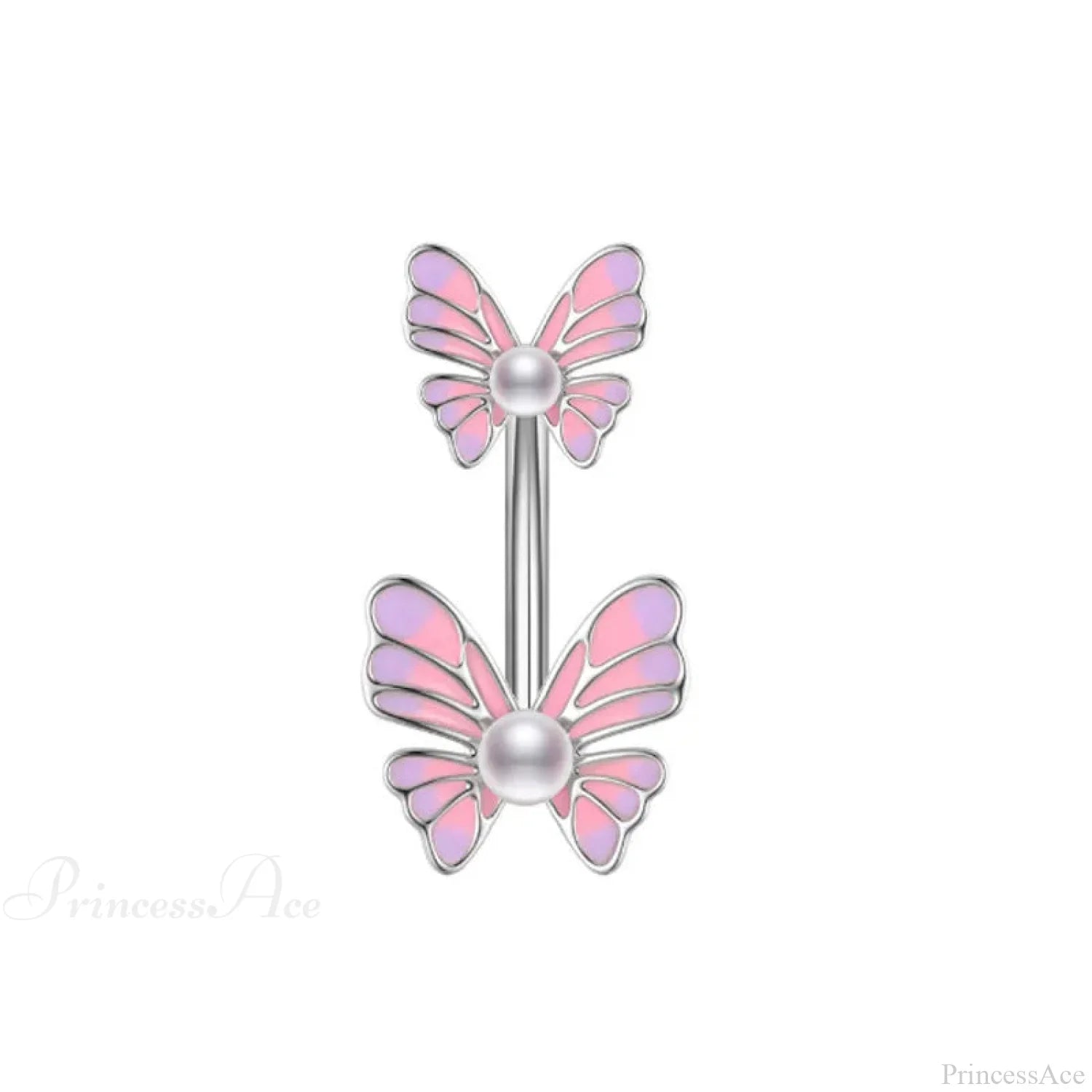 Crystal Heart Pink Gothic Belly Ring