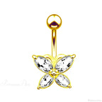 Crystal Heart Pink Gothic Belly Ring