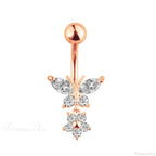 Crystal Heart Pink Gothic Belly Ring