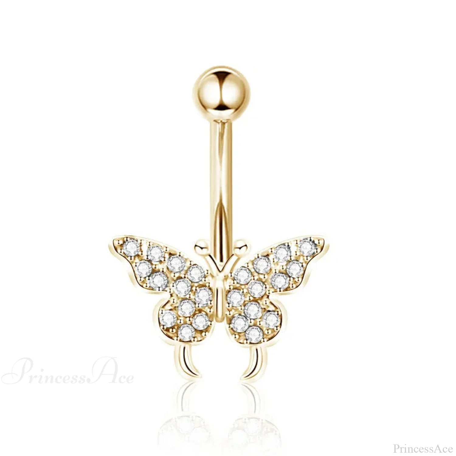 Crystal Heart Pink Gothic Belly Ring