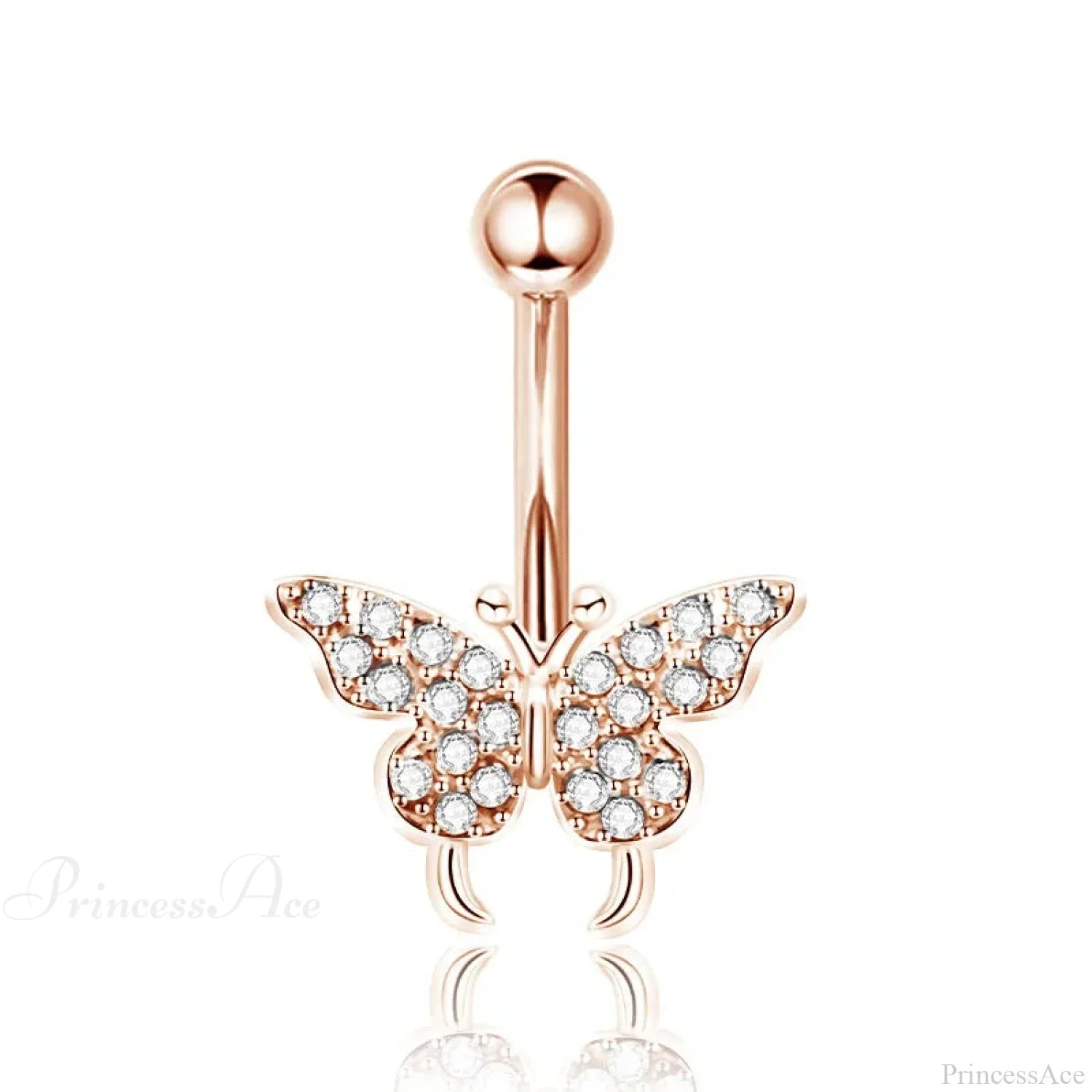 Crystal Heart Pink Gothic Belly Ring