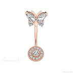 Crystal Heart Pink Gothic Belly Ring