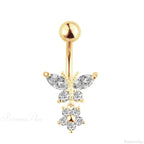 Crystal Heart Pink Gothic Belly Ring