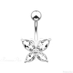 Crystal Heart Pink Gothic Belly Ring