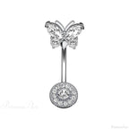 Crystal Heart Pink Gothic Belly Ring