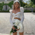 Cut Out Graceful Puff Sleeve Dress