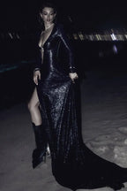 Cut Out Stylish Backless Gown