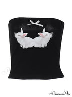 Cute Bow Tie Embellished Ribbed Trim Sophisticated Sleeveless Crop Top - Hot Pink