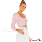 Cute Flower Cable Knit Bishop Classic Sleeve Crop Pullover Sweater - Yellow