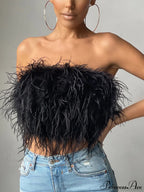 Cute Stylish Fuzzy Crop Top