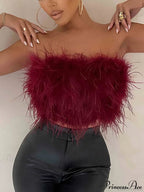 Cute Stylish Fuzzy Crop Top