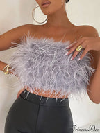 Cute Stylish Fuzzy Crop Top