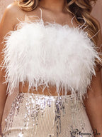 Cute Stylish Fuzzy Crop Top
