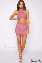 Cutout Crochet Top Charming + Skirt Set