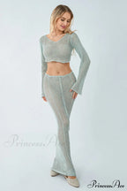 Cutout Cropped Knit Charming & Maxi Skirt Set