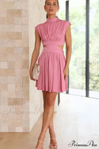 Cutout Waist Stylish Vacation Mini Dress