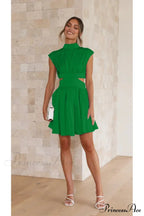 Cutout Waist Stylish Vacation Mini Dress