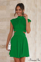 Cutout Waist Stylish Vacation Mini Dress