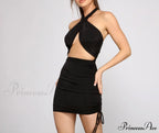Cutting It Close Charming Ruched Mini Dress