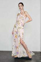 Halter Backless Floral Vacation Dress