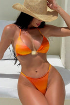 Gradient Halter Bikini Set