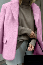 Long Sleeve Faux Fur Blazer