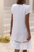 Loose fit solid color dress (with belt)