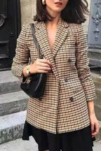Vintage Plaid Longline Blazer