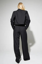 Cropped Fitted Two Piece Blazer Pants Set