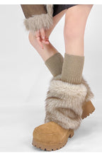 Chunky Ribbed Faux Fur Leg Warmers