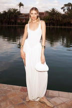 High Slit Open Back Slip Dress
