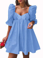Ifigenia Effortless Dress with Puff Sleeves Boutique Collection