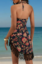 Tassel Hem Elegant Two Piece Swim Set