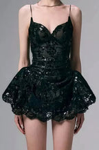 Lace Spaghetti Strap Mini Dress