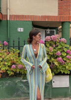 Sunweave Luxe - Crochet Deep V Maxi Beach Dress