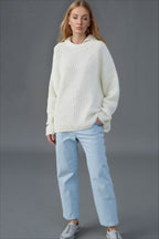 Casual Crewneck Lantern Sleeve Sweater