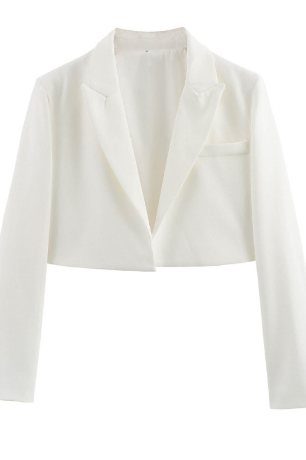 Solid Open Front Short Blazer