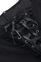 Square Neck Tie Gothic Dress