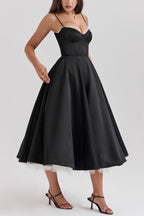 Lorraine Premium Strapless V Neck Sleeveless Tutu Maxi Dress Designer Edit