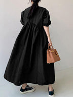 Elida Loose Dress with Puff Sleeves for Women Special Occasion Look